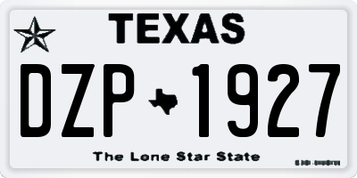 TX license plate DZP1927