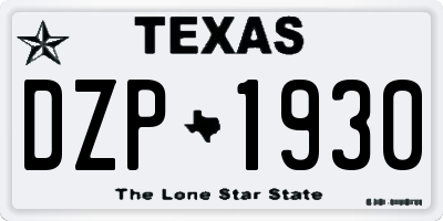 TX license plate DZP1930