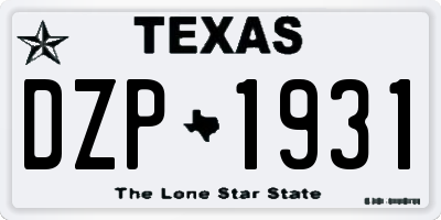 TX license plate DZP1931