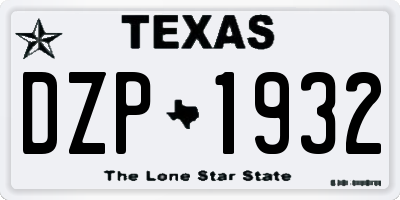 TX license plate DZP1932