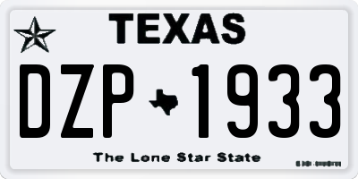 TX license plate DZP1933