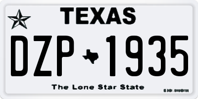 TX license plate DZP1935