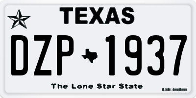 TX license plate DZP1937