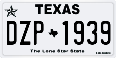 TX license plate DZP1939
