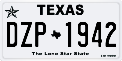 TX license plate DZP1942