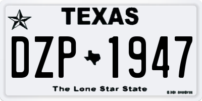 TX license plate DZP1947