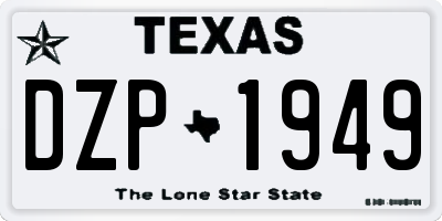 TX license plate DZP1949