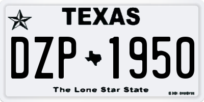 TX license plate DZP1950