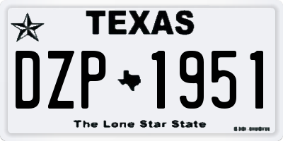 TX license plate DZP1951