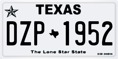 TX license plate DZP1952