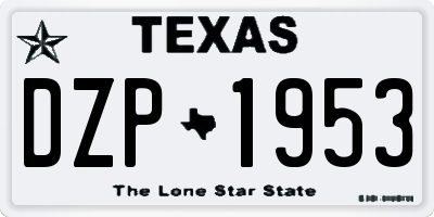 TX license plate DZP1953