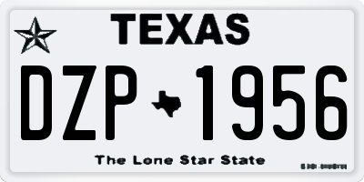 TX license plate DZP1956
