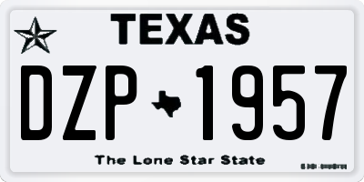TX license plate DZP1957