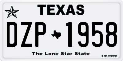 TX license plate DZP1958