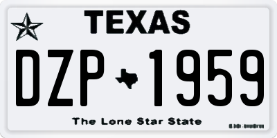 TX license plate DZP1959
