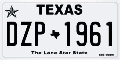 TX license plate DZP1961
