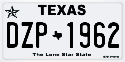 TX license plate DZP1962