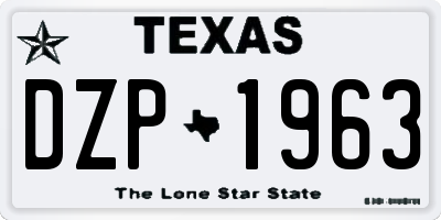 TX license plate DZP1963