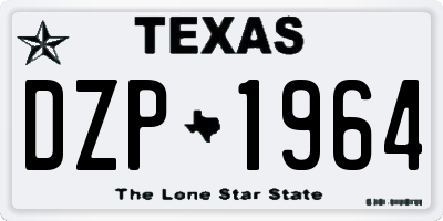 TX license plate DZP1964