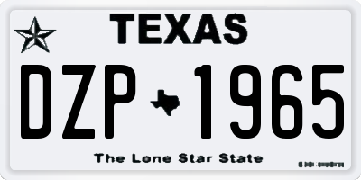 TX license plate DZP1965
