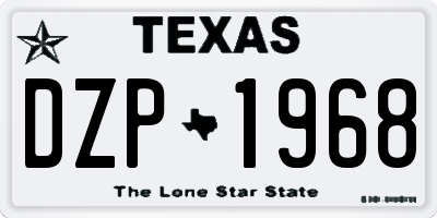 TX license plate DZP1968