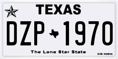 TX license plate DZP1970