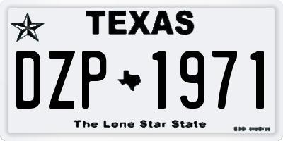TX license plate DZP1971
