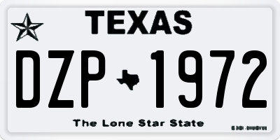 TX license plate DZP1972