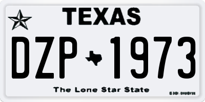 TX license plate DZP1973
