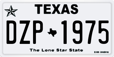 TX license plate DZP1975