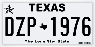 TX license plate DZP1976