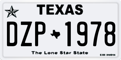 TX license plate DZP1978