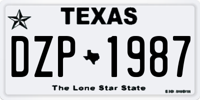 TX license plate DZP1987