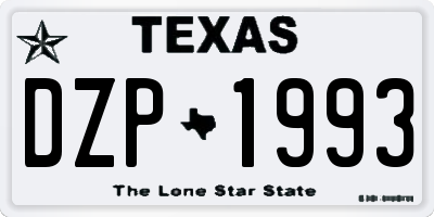 TX license plate DZP1993