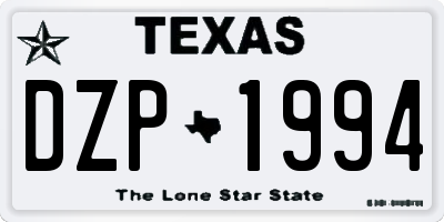 TX license plate DZP1994