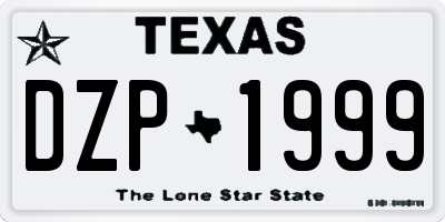 TX license plate DZP1999