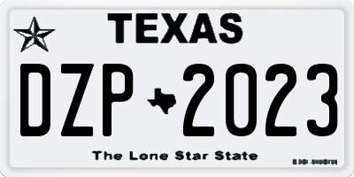TX license plate DZP2023