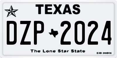 TX license plate DZP2024