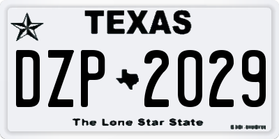 TX license plate DZP2029