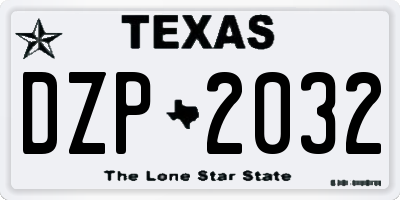 TX license plate DZP2032