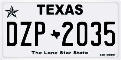 TX license plate DZP2035