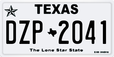 TX license plate DZP2041