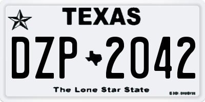 TX license plate DZP2042