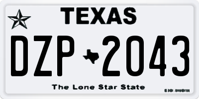 TX license plate DZP2043