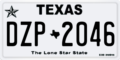 TX license plate DZP2046