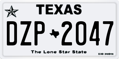 TX license plate DZP2047