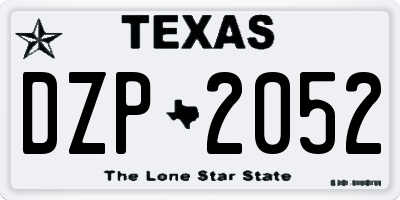 TX license plate DZP2052
