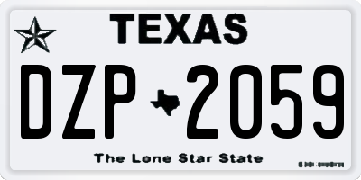 TX license plate DZP2059