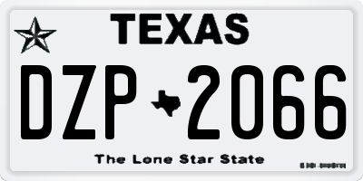 TX license plate DZP2066