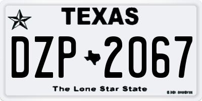 TX license plate DZP2067